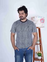 White Stripe Mens T Shirt - Image 2