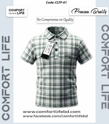 Check Design Boys Polo Shirt